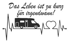 Aufkleber Herzschlag Wohnmobil Camper Urlaub Sonne Meer 25cmx16cm