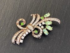 MODESCHMUCK BROSCHE GLASSTEINE GLAS NAVETTE BAGUETTE BRILLANT SCHLIFF