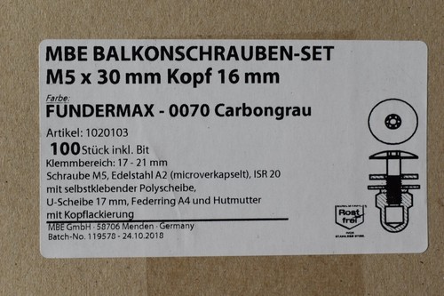 Mbe balkonschrauben set m5 x - set,