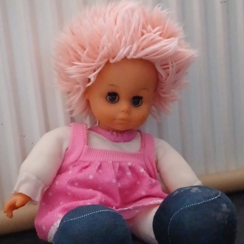 Babypuppe rosa gerade haare - gerade,