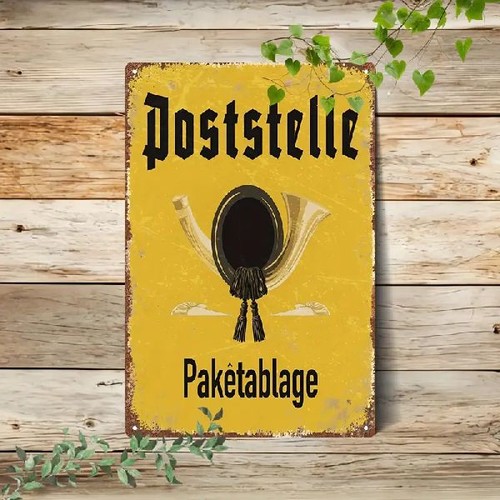 Blechschild poststelle post - blechschild,