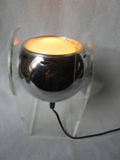GINO SARFATTI Arteluce 70er Tischlampe Acrylständer Chromkugel 21,5x12x10,5cm