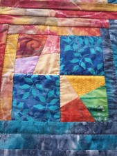 Tischläufer Patchwork Quilt Tischdekoration 38 x 135 cm Handarbeit Batikstoffe