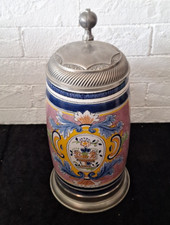 Bierkrug, Binding Bier, Jahreskrug 1989, Zinndeckel und Zinnfuß,  mit Zertifikat