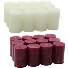 36 Stk. Rustik Stumpenkerzen 110x70mn Blockkerze Wachs durchgefärbt 2.Wahl Paket