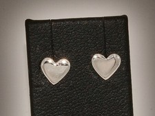 massiv Sterling Silber 925 Paar Ohrringe kleine Ohrstecker Herz Damen Mädchen 