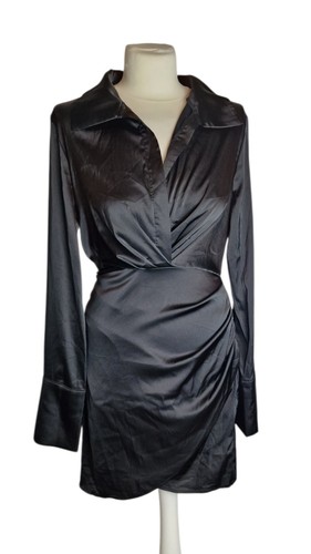 Satin optik langarm kleid - optik,