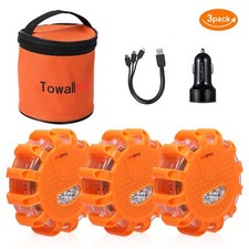 3 Stück Neu LED Warnblinkleuchte Warnleuchte Pannenleuchte Unfalllicht rotierend