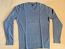 Tommy Hilfiger Pullover Herren Größe S Hellblau Baumwolle Leinen
