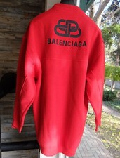 BALENCIAGA SWEATER S pulli pullover red oversize oversized logo wool l xl xxl