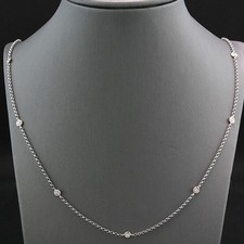 Diamant-Kette Stationscollier einzeln gefasste Brillanten 750er Weißgold Collier