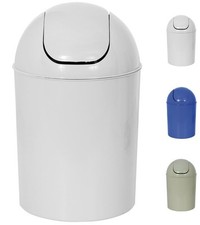 Schwingdeckeleimer Mülleimer Abfalleimer Kosmetikeimer Badeimer Eimer weiss 7L
