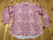 ETRO Designer Hemd Leinenhemd florales Paisleymuster Herren 2XL  rosa