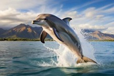 Wandbild: ein Delphin, der aus