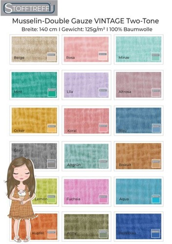 Musselin double gauze vintage - double,