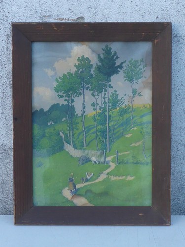 Altes bild druck kinder - bild, ziegen