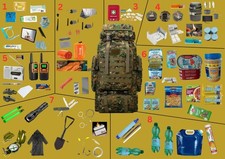 Notfallrucksack, Fluchtrucksack (gefüllt), Outdoor, Survival Kit 80 Liter
