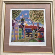 Wolfgang Nocke Kunstdruck 1986 Altstadtmarkt Limitiert Handsigniert