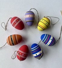 7 Ostereier Holz Handbemalt