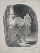 Six degres - H. Daumier Lithographie Le Charivari bons Bourgeois Karikatur 1847