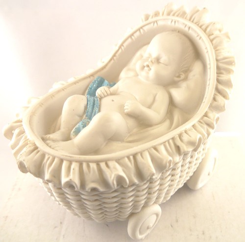 Babywiege blau spardose - babywiege,