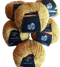 Lana Grossa, Mary's Tweed, 6x50 g = 300 g, Alpaka+Wolle+Seide, Fb 008 senf mel.