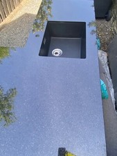 Star Galaxy Arbeitsplatte, schwarze BLANCO Spüle integriert - sehr guter Zustand