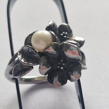 Original Trollbeads Ring  *Weißdorn mit Perle* Gr. 55