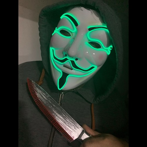 Anonyme led grüne maske - anonyme,