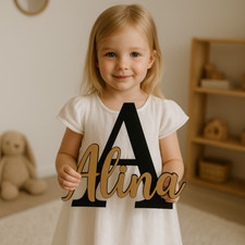 XXL Türschild Kinderzimmer aus Holz | Namensschild Kinderzimmer | 3D Schriftzug