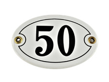 Emaille Hausnummer OVAL Nr. 50