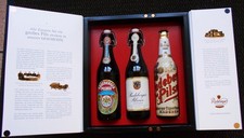 Retro Flaschen Radeberger Brauerei im Geschenkkarton ungefüllt als Deko