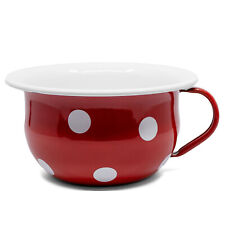 Nostalgie Emaille Nachttopf Rot | Weiß Dekoration Nachtgeschirr Pott 2.Wahl