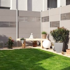 WPC Sichtschutzzaun Grau XL
