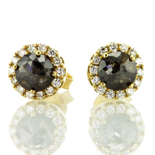 Diamant halo ohrringe - diamant, rund
