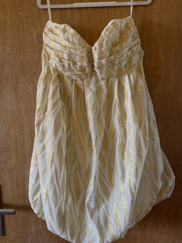 Damen minikleid weiß - minikleid, weiß/gold