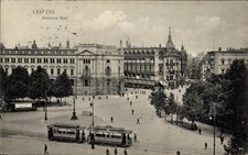 Ak Leipzig, Stadtansicht mit Deutscher Bank, Straßenbahn, Menschen... - 4769712