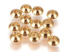 Edelstahl Perlen 4x2mm 24k vergoldet Rondell 10 Spacer Schmuck basteln #S725