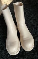 Damen Leder Stiefelette von Zara, Farbe: natur, Gr. 37