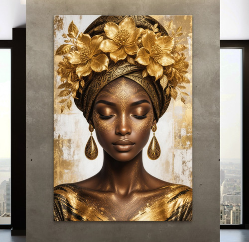 Afrikanische frau gold kunst - afrikanische,