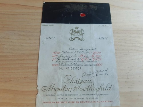 Weinetikett chateau mouton - chateau,