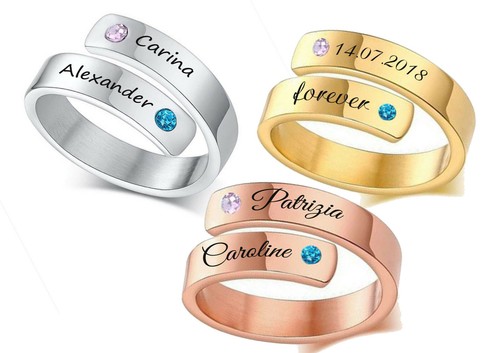 Edelstahl ring mit gravur - id,
