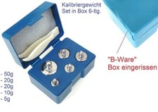 B-Ware 105 gramm Kalibrier Gewicht Set Box 6-tlg. 50g 2x 20g 10g 5g & Pinzette