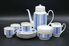 Weimar Porzellan Eleganz Echt Kobalt 7178 Mokkaservice für 4 Personen Vintage