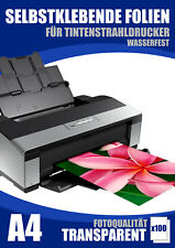 Folie Selbstklebend Transparent Klar InkJet  DIN A4 100 St. Stark Outdoor HQ