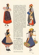 Scherenschnitt 4 x bunt Tracht