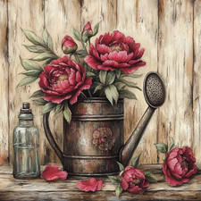 Wandbild Pfingstrosen