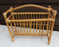 Zeitungsständer Zeitungshalter Magazinhalter Bambus Rattan Geflecht 70er Vintage