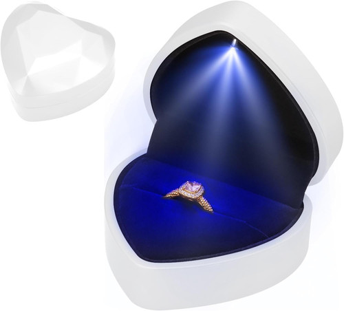 Herzförmige ringbox mit led - ringbox,