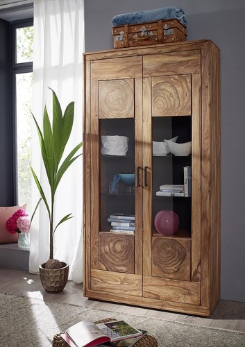 Vitrine schrank massivholz - vitrine,